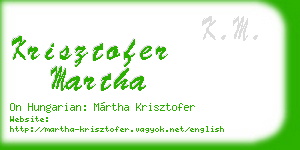 krisztofer martha business card