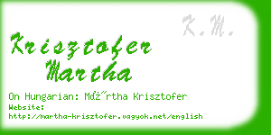 krisztofer martha business card